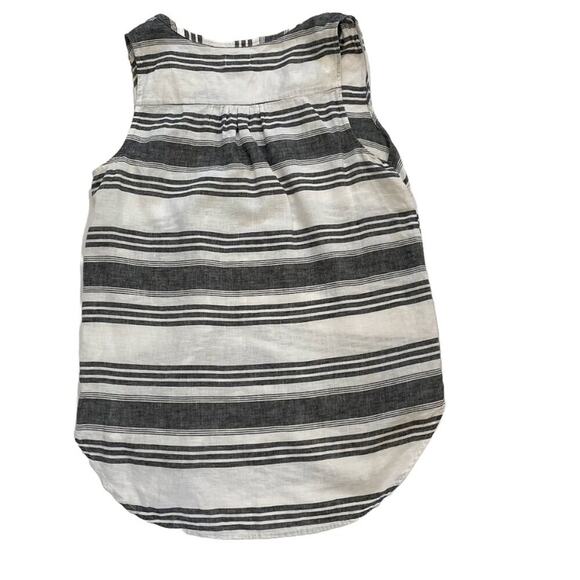 Old Navy Black & White Stripe Sleeveless Button Down Linen Tunic, Size L - Picture 6 of 12